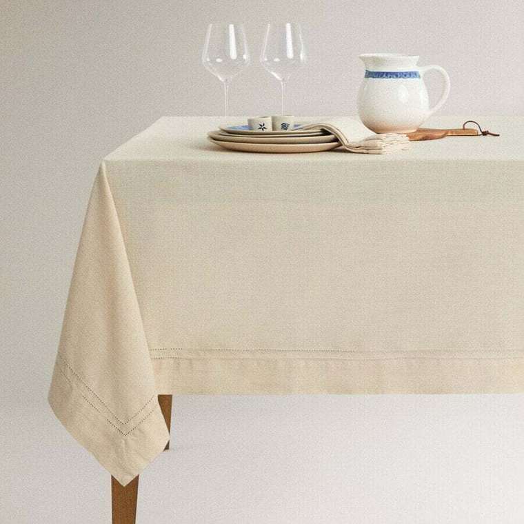 Скатерть из хлопка с мережкой