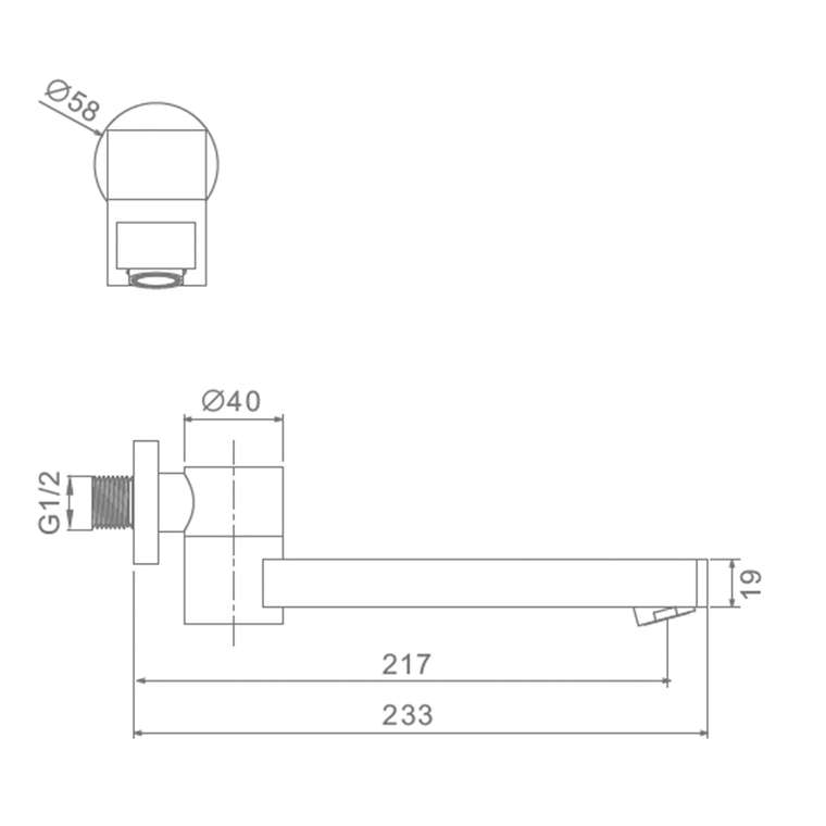 Излив поворотный Raglo R473.72, хром