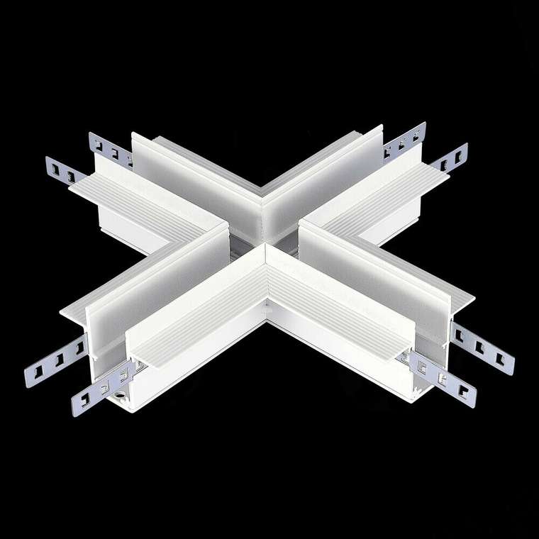 Коннектор X-образный для встраиваемого магнитного шинопровода под ГКЛ 12мм ST-Luce Белый SKYLINE 48
