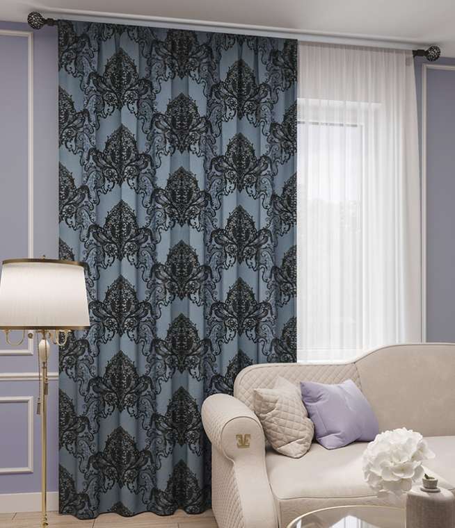 портьера Монако 180х280 синий