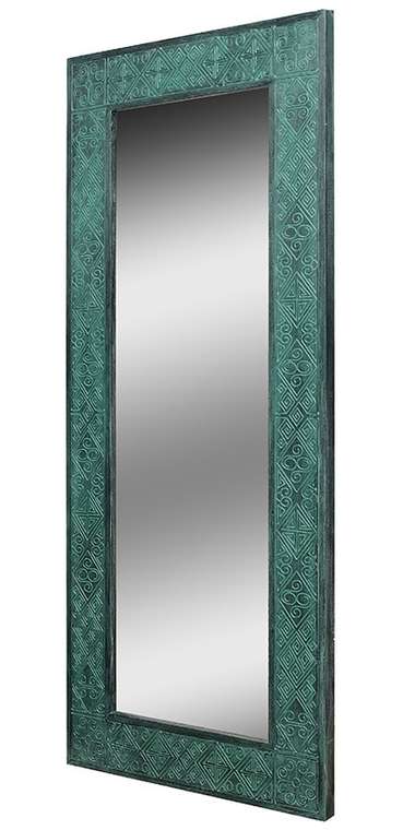 Зеркало в раме Papua Green в этническом стиле