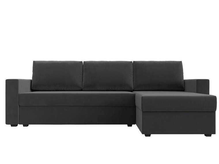 Угловой диван-кровать Траумберг Лайт серого цвета правый угол 