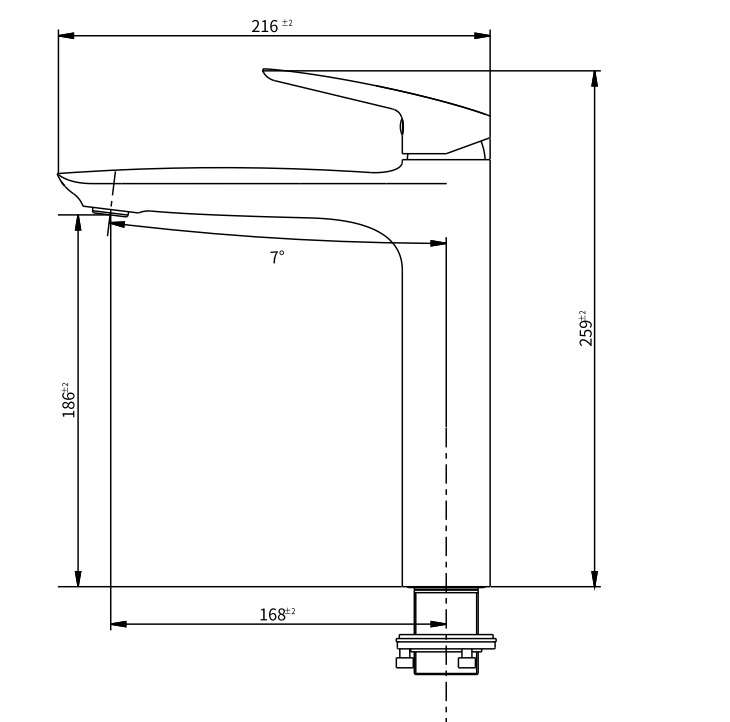 Смеситель для раковины Savol SK-H7210, хром