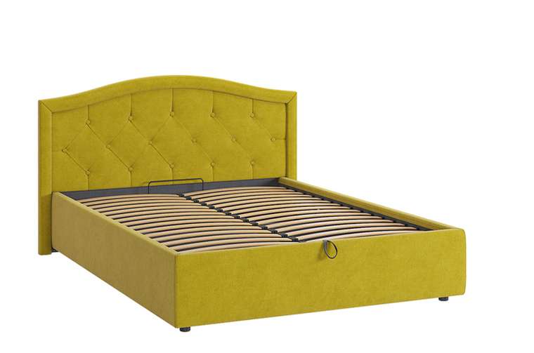Кровать Верона 2 140х200 желто-зеленого цвета с подъемным механизмом 
