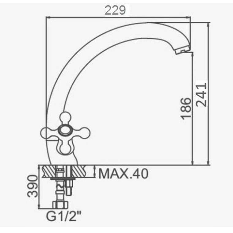 Смеситель для кухни D-Lin D153808-A, черный