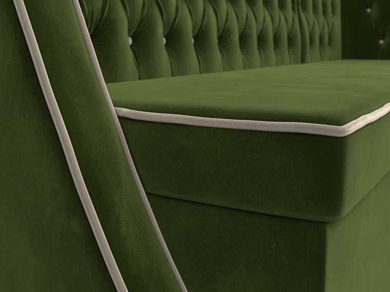 Кухонный угловой диван Лофт зеленого цвета правый угол