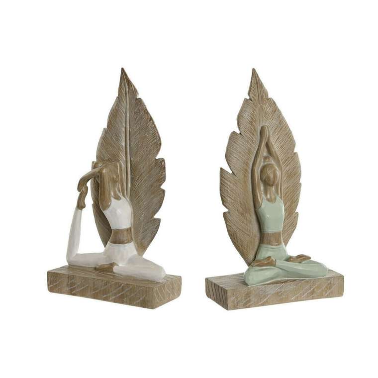 Декоративная фигура Белый Зеленый Scandi 15,5 x 7,5 x 26,5 cm (2 штук)