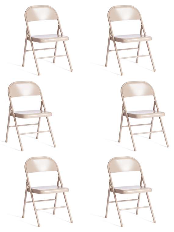 Комплект из шести складных стульев Folder бежевого цвета