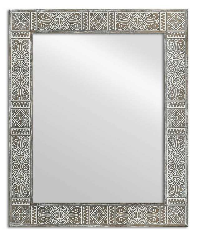 Зеркало настенное Balian Walnut  90x110 в раме коричневого цвета