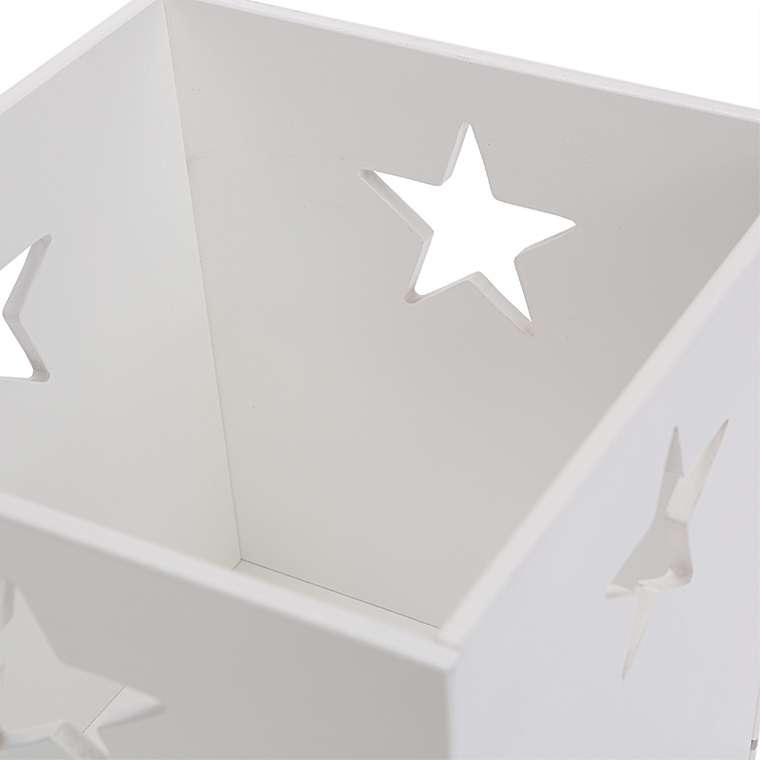 Деревянный ящик для игрушек, белый со звездочкой