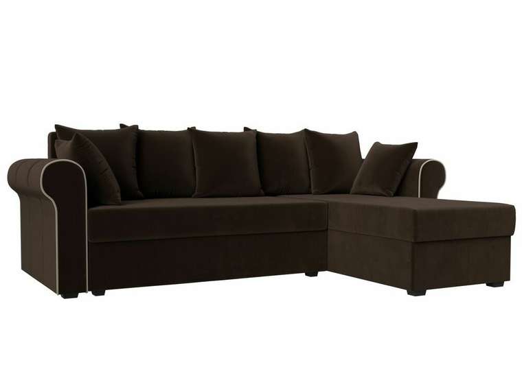 Угловой диван-кровать Рейн коричневого цвета правый угол