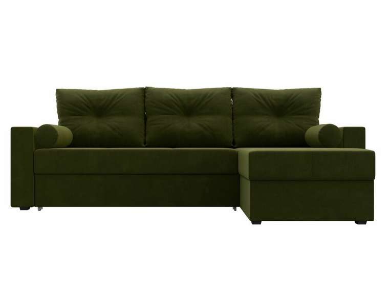 Угловой диван-кровать Верона зеленого цвета правый угол