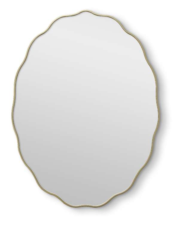 Настенное зеркало Fancy Oval 60х80 золотого цвета