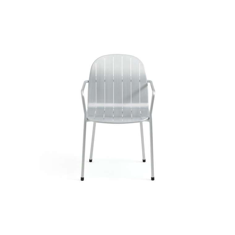Кресло для столовой садовое из алюминия Kotanne серого цвета