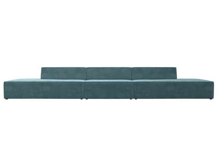 Прямой модульный диван Монс Лонг бирюзового цвета