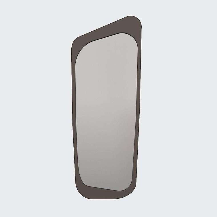 Настенное зеркало в раме темно-коричневого цвета