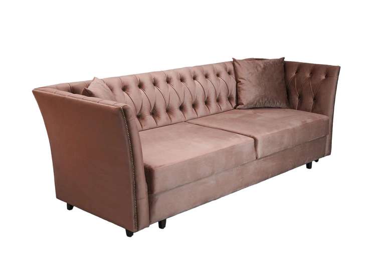 Прямой диван-кровать Ромео розово-коричневого цвета