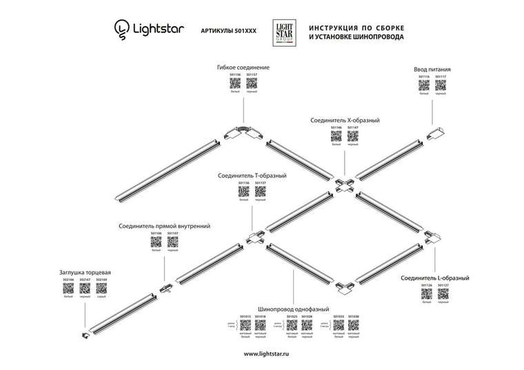 Трек 2-контакт 1-фазный встраиваемый BARRA2м, ЧЕРНЫЙ МАТОВЫЙ (питание и заглушка в комплекте)