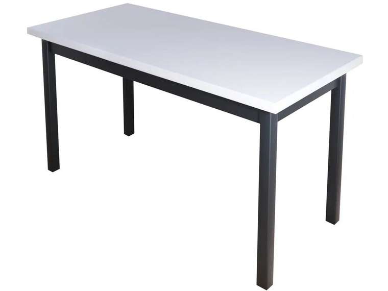 Обеденный стол Классика 130х60 бело-серого цвета