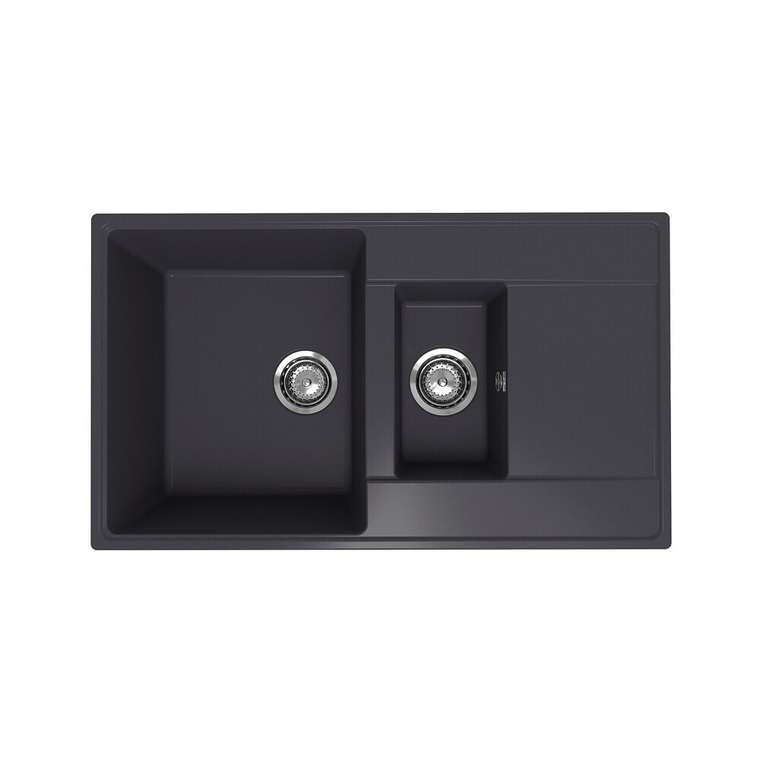 Кухонная мойка прямоугольная Ulgran Quartz Prima 860 1,5K-08 черного цвета