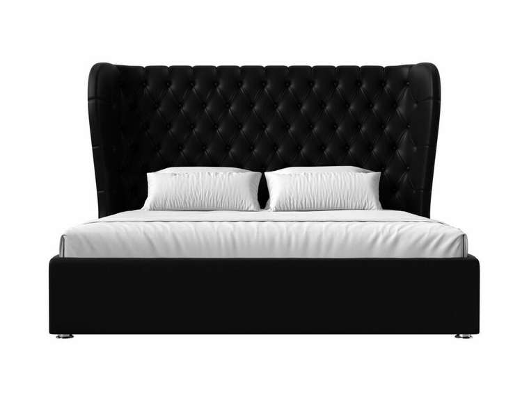 Кровать Далия 200х200 с подъемным механизмом черного цвета (экокожа)