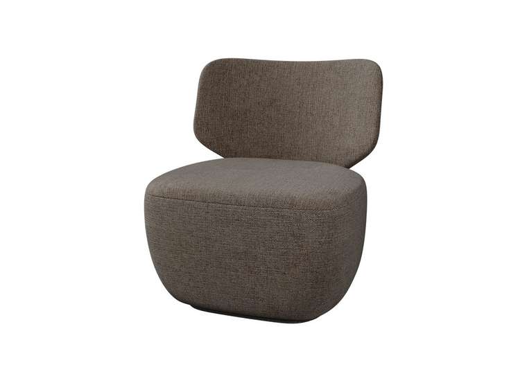 Кресло E5.2 в обивке из рогожки коричневого цвета
