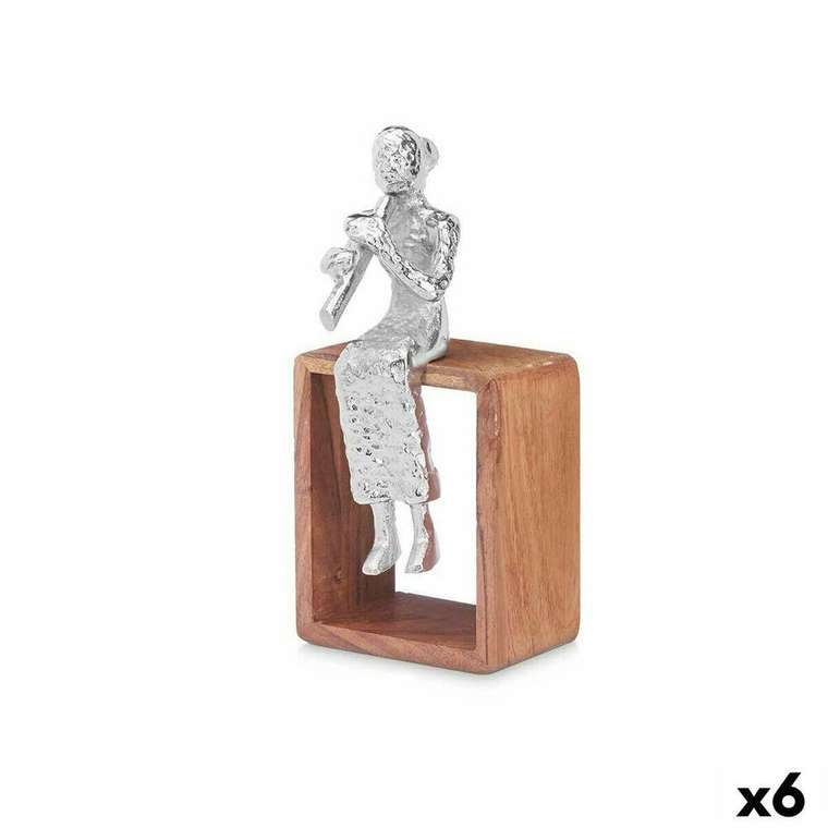 Декоративная фигура Сладкая флейта Серебристый Деревянный Металл 13 x 27 x 13 cm