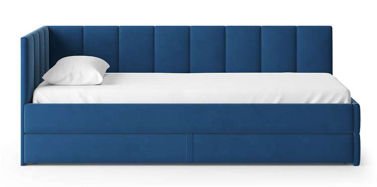 Кровать Астра 90х200 темно-синего цвета без подъемного механизма