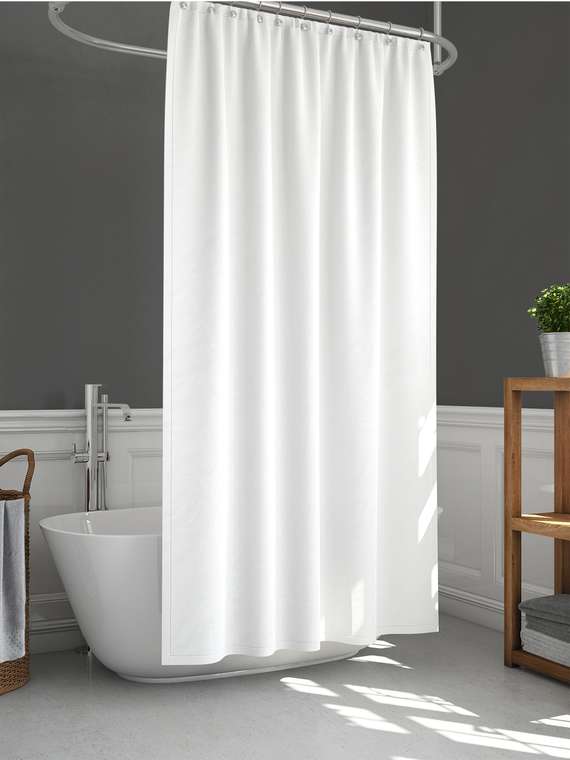 Штора для ванной комнаты Solid 180х180 белого цвета