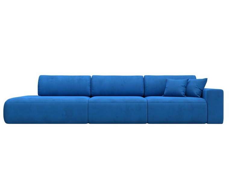 Диван-кровать Лига 036 Модерн Лонг темно-голубого цвета с правым подлокотником