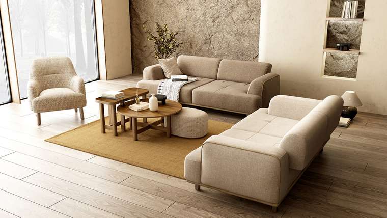 Кресло Lucenta Armchair кофейно-кремового цвета