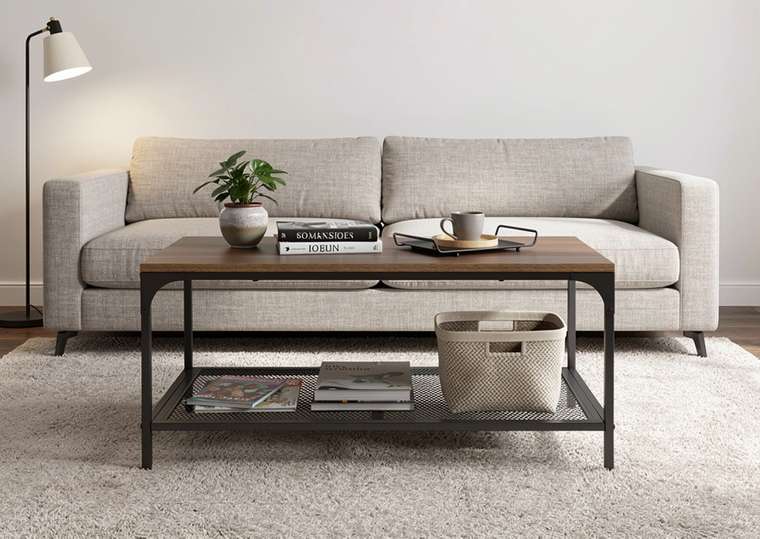 Стол журнальный Lex L коричнево-черного цвета