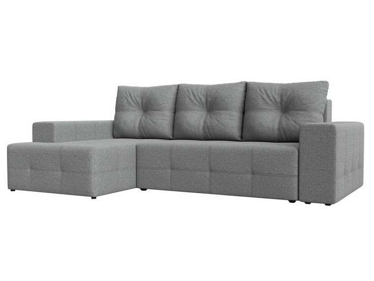 Угловой диван-кровать Перри НПБ серого цвета левый угол
