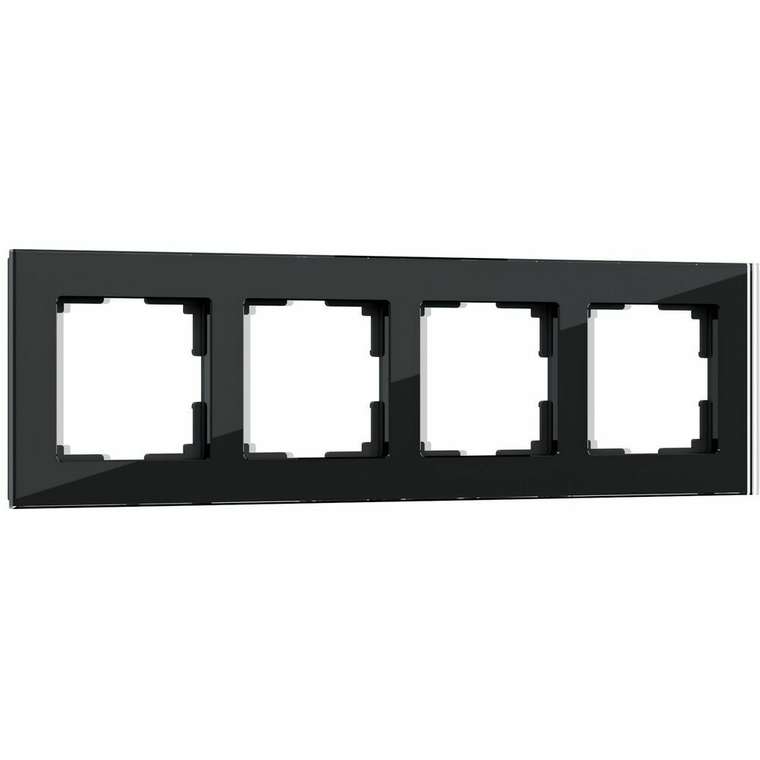 Рамка из стекла на 4 поста Favorit черный W0041108