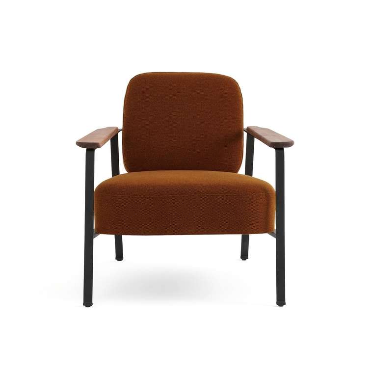 Кресло из плетеной ткани меланж Abraxas коричневого цвета