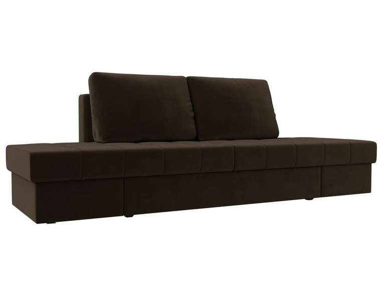 Прямой диван трансформер Сплит темно-коричневого цвета