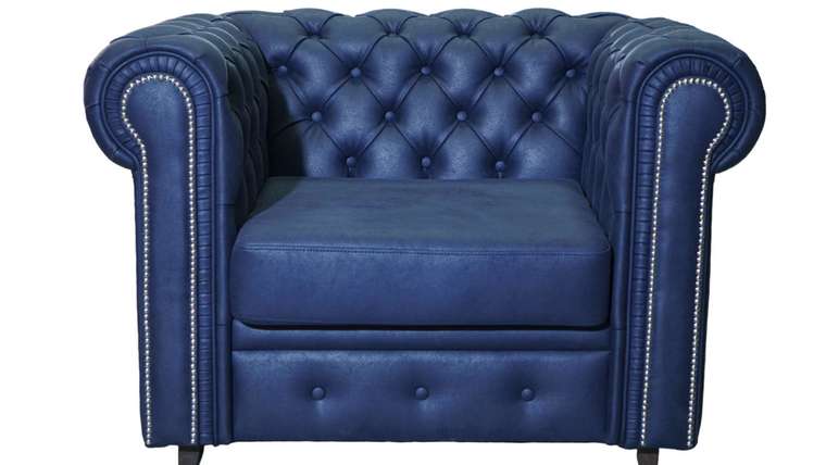 Кресло Честер синего цвета