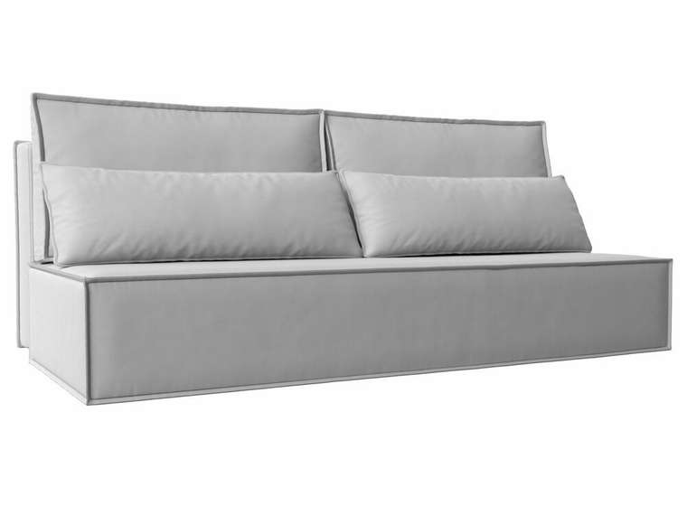 Прямой диван-кровать Фабио белого цвета (экокожа)