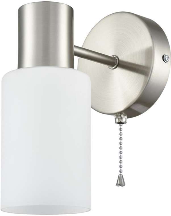 Бра Lumion Mave 8099/1W никель/белый металл/стекло Е14 1*40W 220V