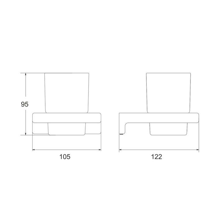 Стакан для ванной комнаты Rose RG1812H, черный
