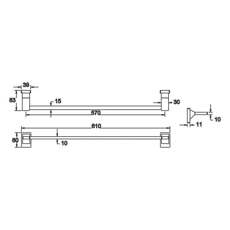 Полотенцедержатель Rose RG1617H, черный
