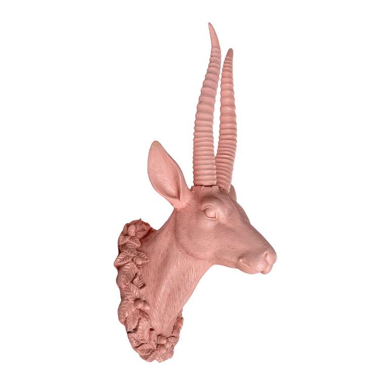Декоративная голова козла Розовая