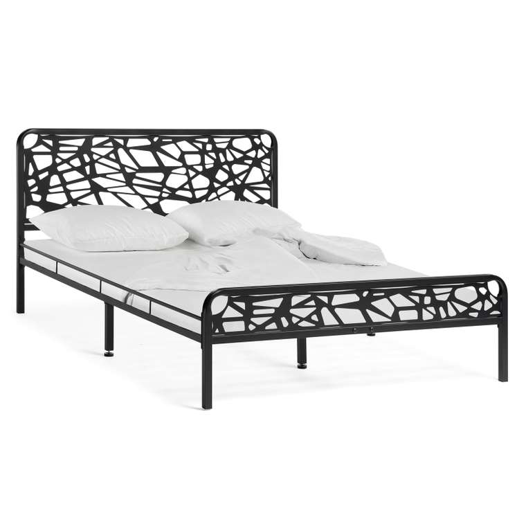 Кровать металлическая Кубо 160х200 черного цвета