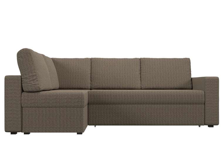 Угловой диван-кровать Оливер бежево-коричневого цвета левый угол