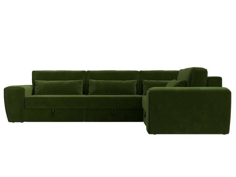 Угловой диван-кровать Лига 008 Long зеленого цвета правый угол