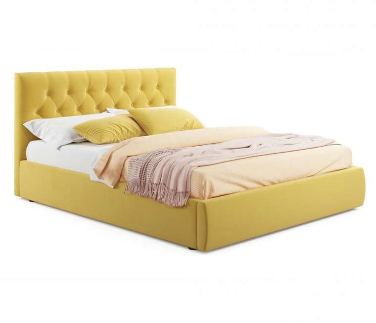 Кровать Verona 140х200 с ортопедическим основанием желтого цвета