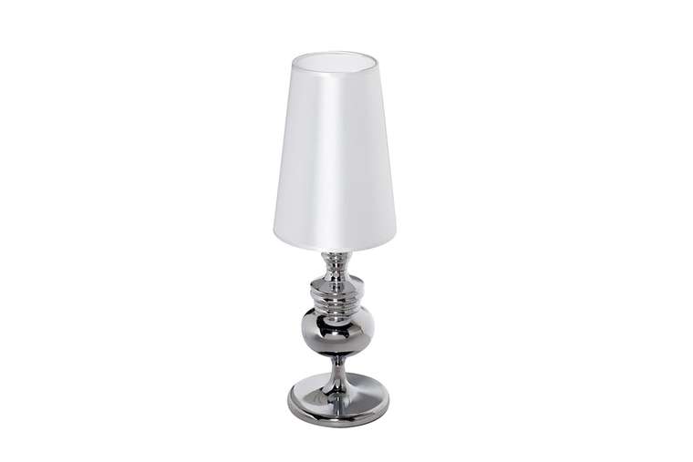 Настольная лампа с плафоном из белого пластика