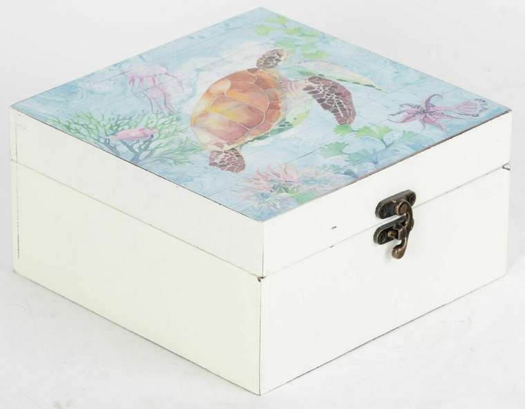Шкатулка 18х19 голубого цвета