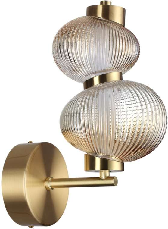 Бра светодиодное Odeon Light Bruco 5095/8WL латунный/янтарный градиент/металл/стекло LED 8W 4000K