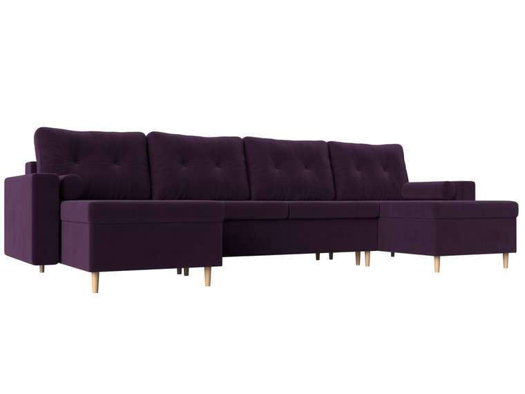 Угловой диван-кровать Белфаст фиолетового цвета (тик-так) 